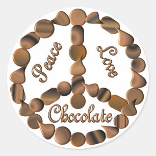 Chocolade Peace Sign Ronde Sticker