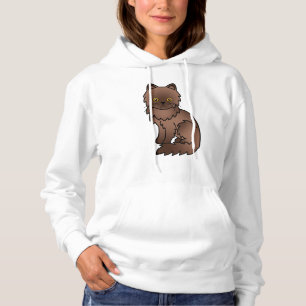 Chocolade Perzische Mopshond Cute Cartoon Kat Illu Hoodie
