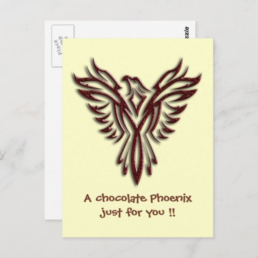 Chocolade Phoenix Briefkaart (Voorkant / Achterkant)
