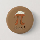 Chocolade Pi Cute Wiskunde Pi Day Button Pin (Voorkant)