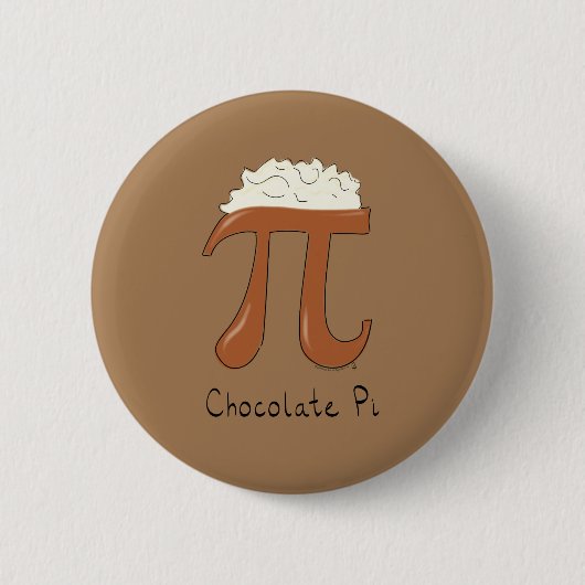 Chocolade Pi Cute Wiskunde Pi Day Button Pin (Voorkant)