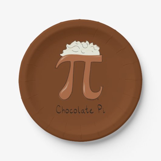 Chocolade Pi Cute Wiskunde Pi Day Party Paper Bord (Voorkant)