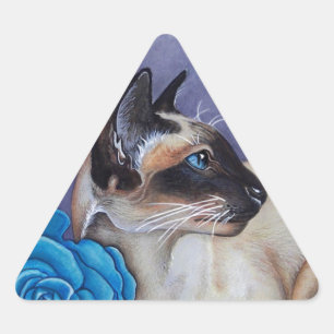 Chocolade Point Siamese Cat Driehoek Sticker