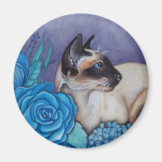 Chocolade Point Siamese Cat Magneet (Voorkant)