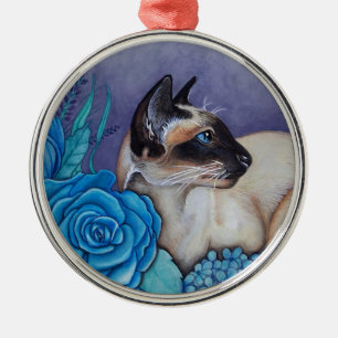 Chocolade Point Siamese Cat Metalen Ornament