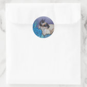 Chocolade Point Siamese Cat Ronde Sticker (Tas)