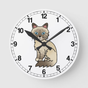 Chocolade Point Tabby Birmaanse / Ragdoll kat Ronde Klok