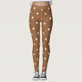 Chocolade polka dot Paasvrouwen leggings (Voorkant)