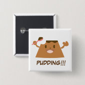 Chocolade PUDDEN!!! Vierkante Button 5,1 Cm (Voorkant /achterkant)