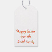 Chocolade Rabbit Bunny Carrot Happy Pasen Cadeaulabel (Achterkant)