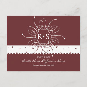 Chocolade Romantische Rozet Save The Date Aankondigingskaart