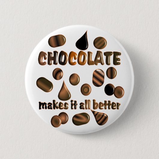 Chocolade Ronde Button 5,7 Cm (Voorkant)