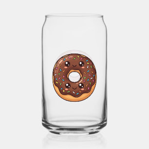 Chocolade & Roze Geïglaseerde Donut Kawaii Helder  Blikvorm Glas