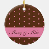 Chocolade & Roze monogram sieraad Keramisch Ornament (Achterkant)