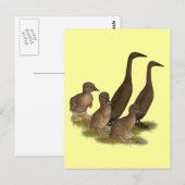 Chocolade Runner Duck Family Briefkaart (Voorkant / Achterkant)