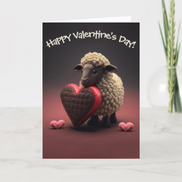 Chocolade Sheep met Snoep Heart Valentijnsdag Feestdagen Kaart