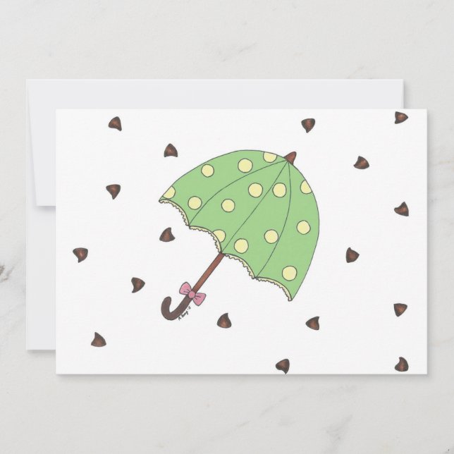 Chocolade Showers Snoep Raindrops Umbrella Kaart (Voorkant)