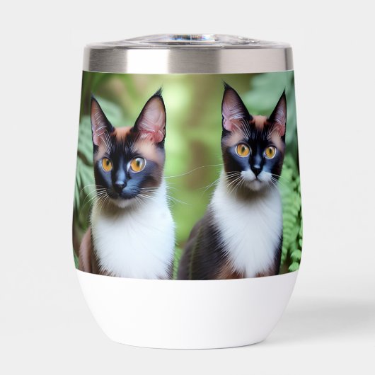 Chocolade Siamese Cat Twins (Voorkant)