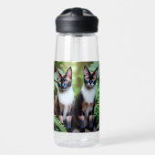 Chocolade Siamese Cat Twins Waterfles (Voorkant)