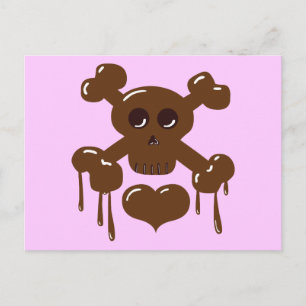 Chocolade Skull en Crossbones Briefkaart
