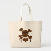Chocolade Skull en Crossbones Grote Tote Bag (Voorkant)
