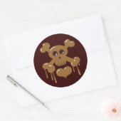 Chocolade Skull en Crossbones Ronde Sticker (Envelop)