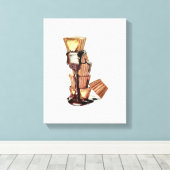 Chocolade Smelt Hand-getrokken potlood Crayon Art  Canvas Afdruk (Insitu (Houten vloer))