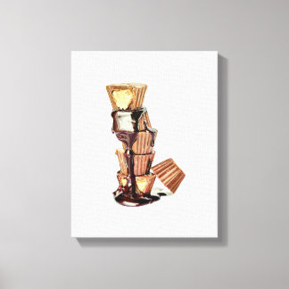 Chocolade Smelt Hand-getrokken potlood Crayon Art  Canvas Afdruk