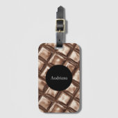 Chocolade snoep bar cirkel gepersonaliseerd bagagelabel (Voorkant (verticaal))