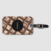 Chocolade snoep bar cirkel gepersonaliseerd bagagelabel (Voorkant (horizontaal))