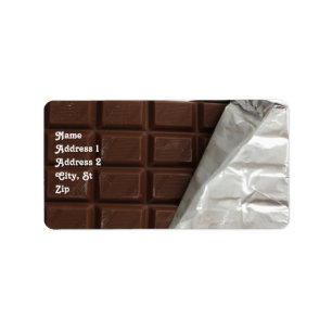 Chocolade Snoep Bar — Realistisch retouradreslab Etiket