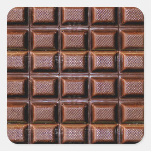 Chocolade Snoep Bar Squares Vierkante Sticker