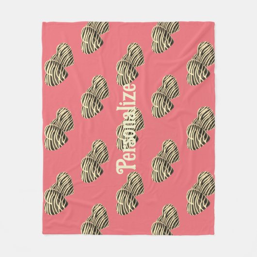 Chocolade snoep hart romantisch roze schattige lie fleece deken (Voorkant)