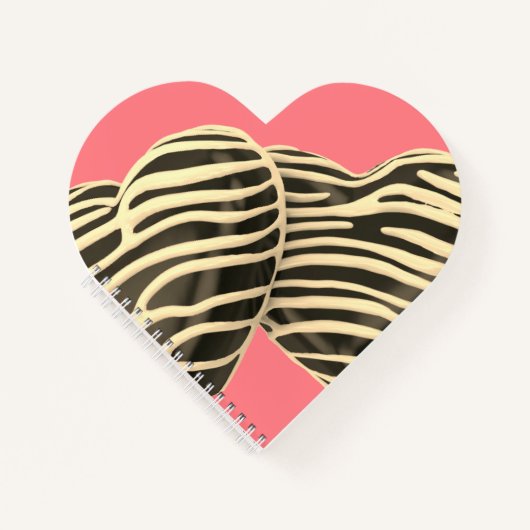 Chocolade snoep hart roze zoet schattig notitieboek (Voorkant)