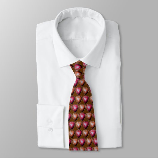 Chocolade Snoep Hearts Pattern Necktie Stropdas (Gebonden)