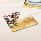 Chocolade Snoep Kerst Vakantie Papier Onderzetter (Schuin)