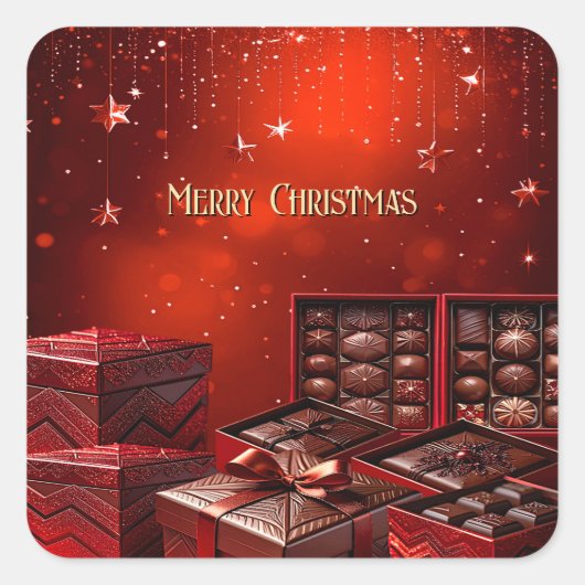 Chocolade Snoep Kerstmis Sticker (Voorkant)