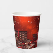 Chocolade Snoep Vakantie Papieren Bekers (Achterkant)