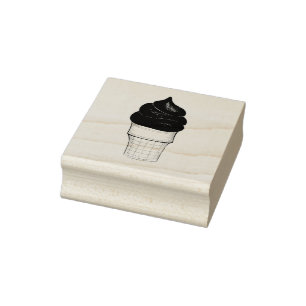 Chocolade Soft Serve Ice Cone Dessert Stempel