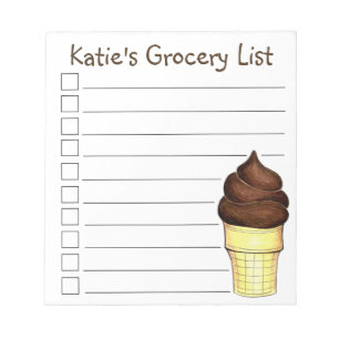 Chocolade Soft Serve Ice Cone Grocery List Notitieblok