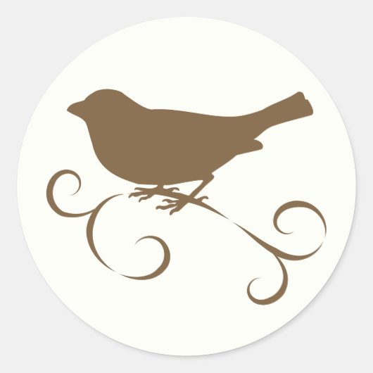 Chocolade Sparrow met Lint Ronde Sticker (Voorkant)