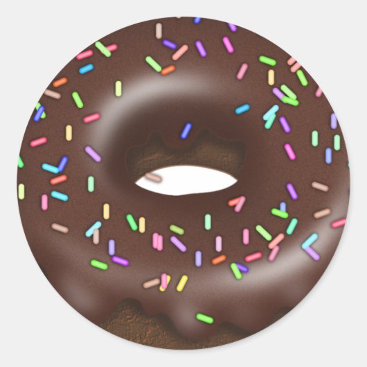 Chocolade Sprinkle donut bakkerij sticker (Voorkant)