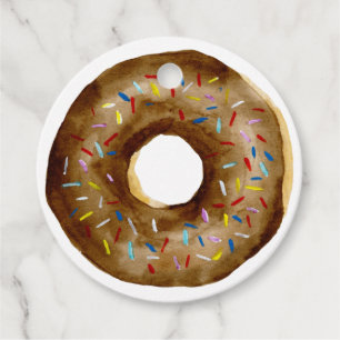 Chocolade Sprinkle Donut Verjaardagsfeest Dank u Bedankjes Labels