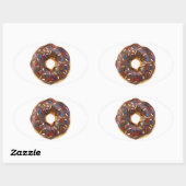 Chocolade Sprinkle Doughnut Ovale Sticker (Vel)