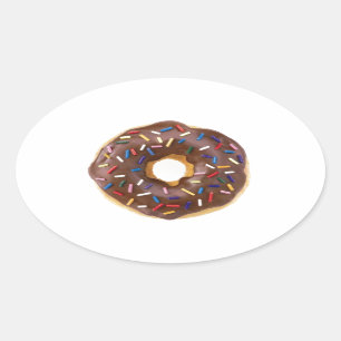 Chocolade Sprinkle Doughnut Ovale Sticker