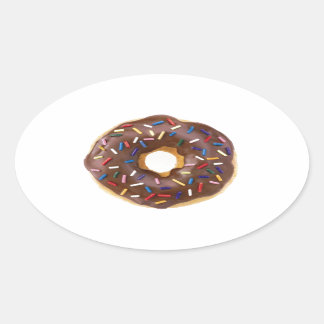 Chocolade Sprinkle Doughnut Ovale Sticker