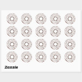 Chocolade Sprinkles Donut Ronde Sticker (Vel)