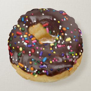 Chocolade Sprinkles Donuts Funny Doughnut Look Rond Kussen