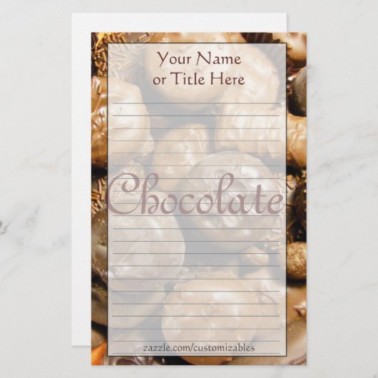 Chocolade Stationery Briefpapier (Voorkant / Achterkant)