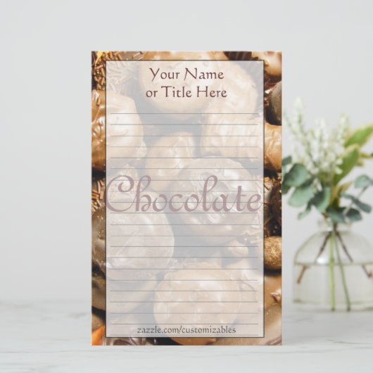 Chocolade Stationery Briefpapier (Staand voorkant)